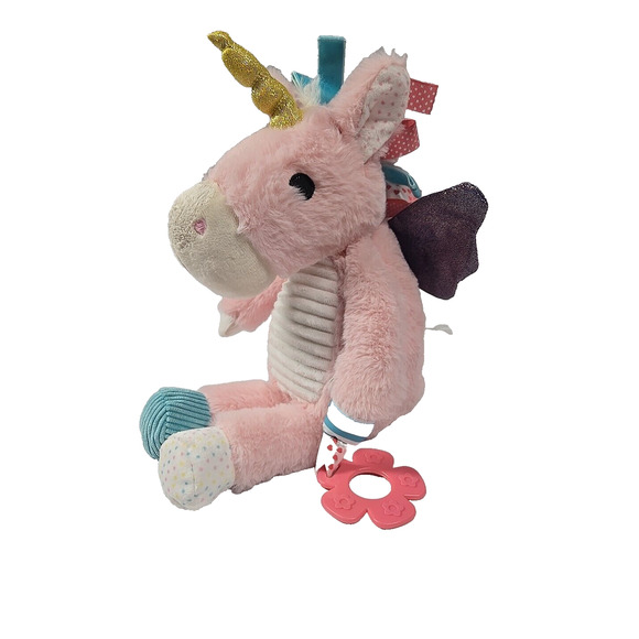 Make Believe Ideas 2021 Unicorn Pink Stuffed Animal Toy Rattle Teether 14 Inch - Picture 13 of 13